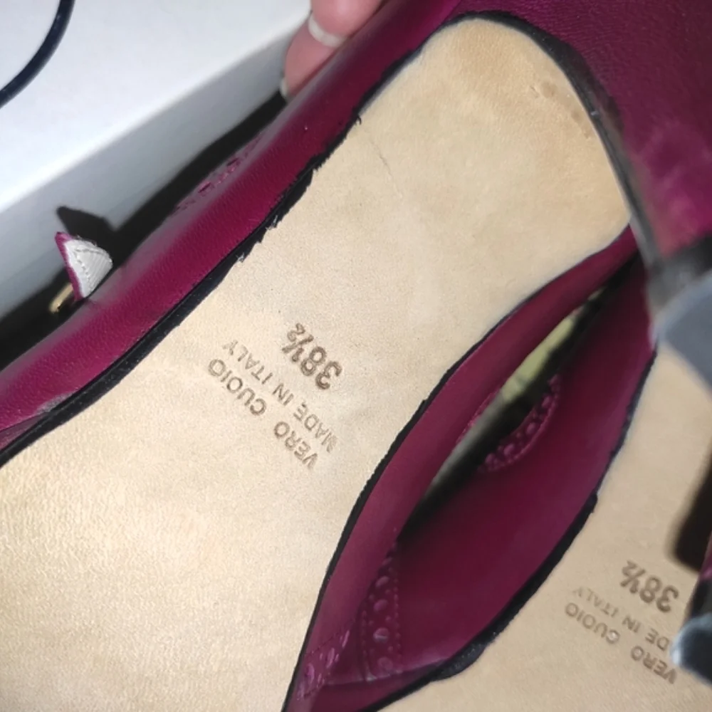 Abel Munoz Burgundy Leather Double Strap Mary jane Leather Pumps